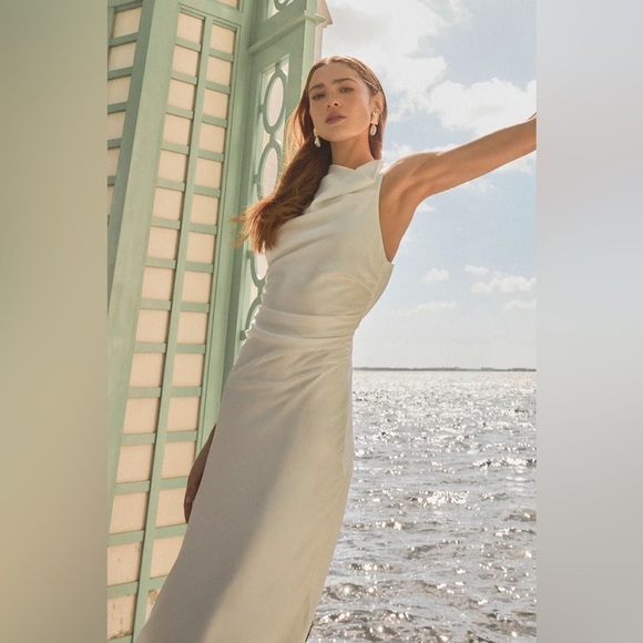 LULU’S Effortlessly Sensational White Satin Backless Maxi Dress - Picture 4 of 7